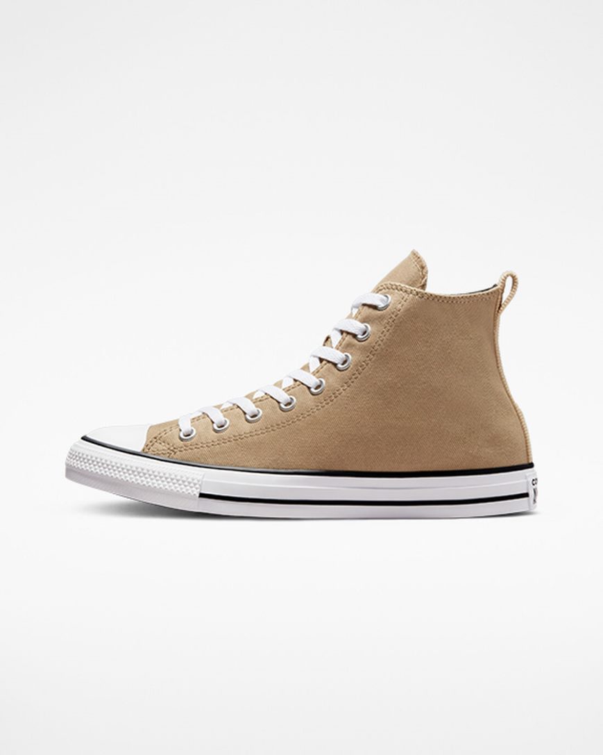 Men's Converse Chuck Taylor All Star Woven Twill High Top Shoes Khaki / Black | AU 54198U